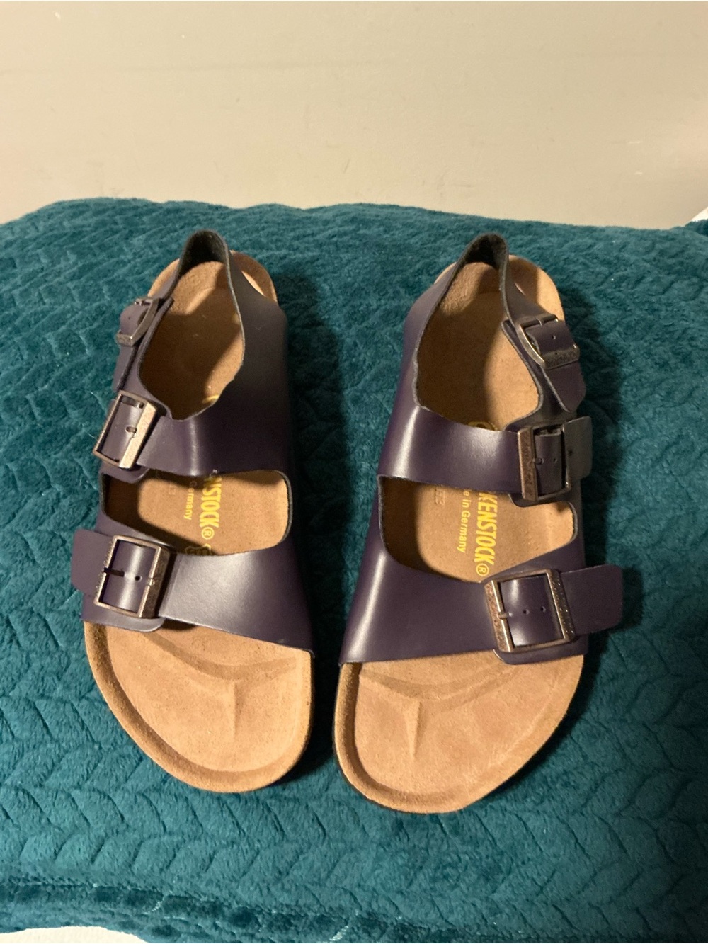 Birkenstock Three-Strap Men’s Sandals in Dark Purple
